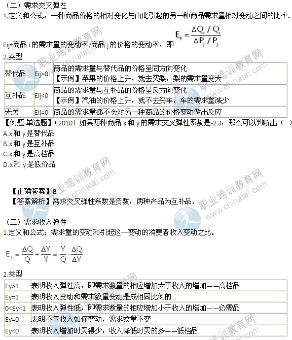 2014年中級經(jīng)濟師考試經(jīng)濟基礎(chǔ)知識精講：彈性