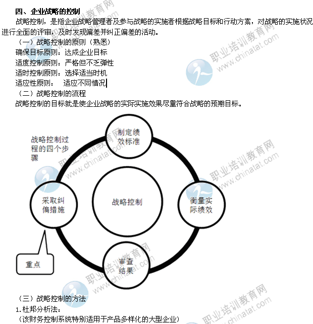 2014年中級(jí)經(jīng)濟(jì)師考試工商管理精講：企業(yè)戰(zhàn)略的控制