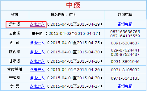 貴州2015年中級(jí)會(huì)計(jì)職稱報(bào)名入口已開通