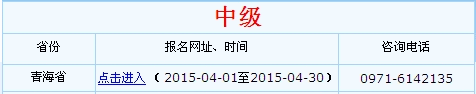 青海2015年中級(jí)會(huì)計(jì)職稱考試報(bào)名入口已開通