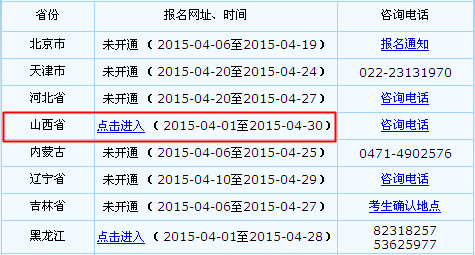 山西2015年中級會計職稱報名入口已開通