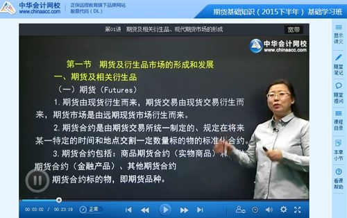 2015期貨從業(yè)《期貨基礎知識》基礎班新大綱高清課程