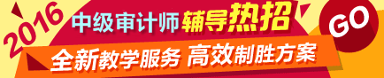 2016年中級(jí)審計(jì)師考試輔導(dǎo)熱招