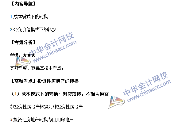 中級會計職稱《中級會計實(shí)務(wù)》高頻考點(diǎn)：投資性房地產(chǎn)的轉(zhuǎn)換