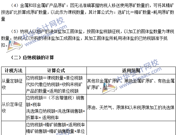 2016注冊會計師《稅法》高頻考點：資源稅應(yīng)納稅額的計算 