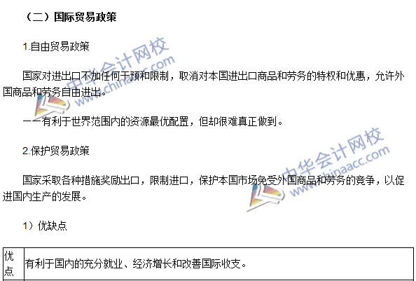 《審計專業(yè)相關知識》高頻考點：國際貿易理論與政策