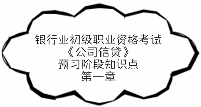 銀行業(yè)初級資格《公司信貸》預(yù)習(xí)階段第一章知識點匯總