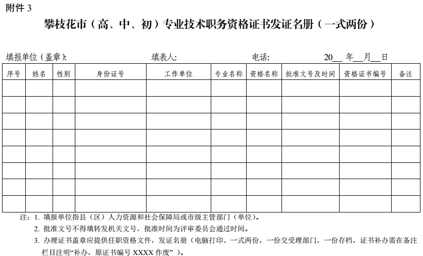 攀枝花關于加強和規(guī)范職稱證書管理有關事項的通知