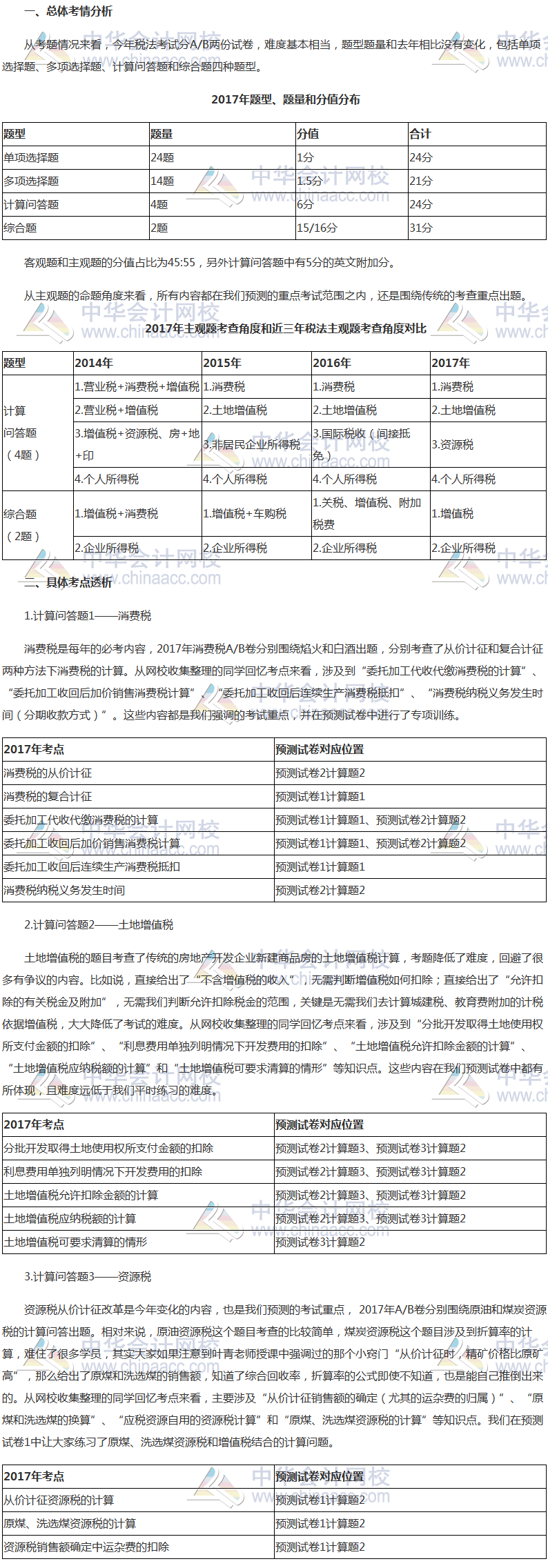 2017年注冊(cè)會(huì)計(jì)師考情分析