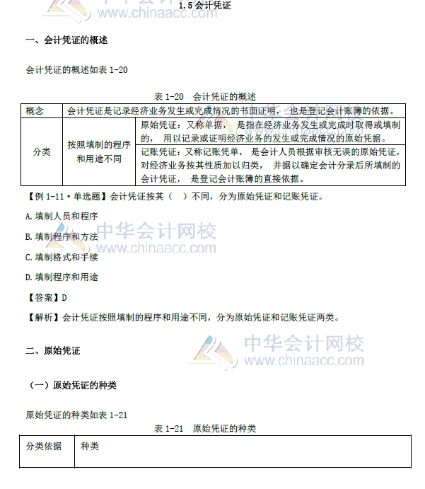 2018年初級會計實務(wù)改革第一章內(nèi)容 會計憑證