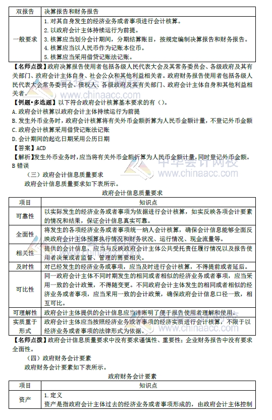 2018年初級會計實(shí)務(wù)改革第8章內(nèi)容 政府會計概述