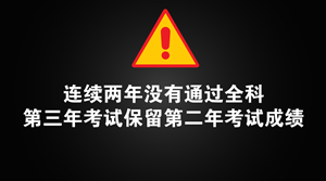 中級考試連續(xù)2年沒有通過全部科目 第3年三科全考嗎？