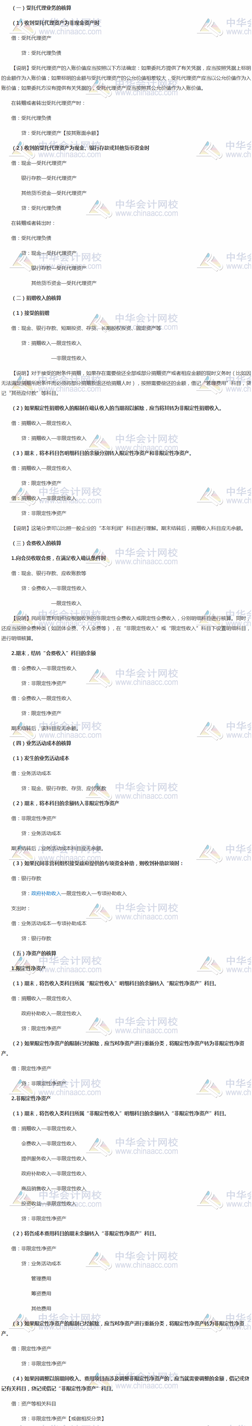 會(huì)計(jì)分錄連載8:2018年中級(jí)會(huì)計(jì)實(shí)務(wù)民間非營(yíng)利組織業(yè)務(wù)會(huì)計(jì)分錄