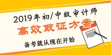 2019年審計師高效取證招生方案上線 早報名早學習！ 