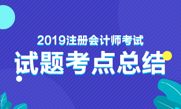 2019年注冊會計師考試考點總結(jié)