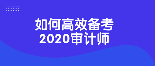 如何高效備考2020審計(jì)師