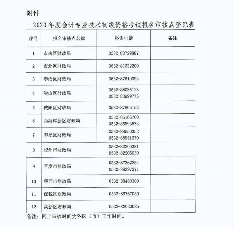 2020年山東青島初級(jí)會(huì)計(jì)考試報(bào)名相關(guān)安排