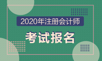 四川2020年注冊會計師報名時間