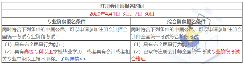 2020年貴州注會報名條件報名時間都是什么？