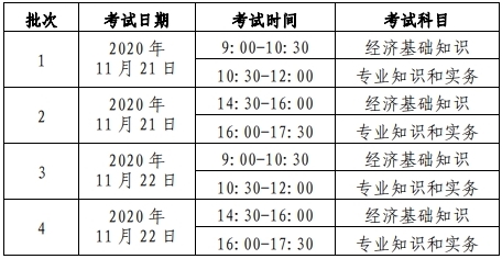 初中級經(jīng)濟師考試時間安排