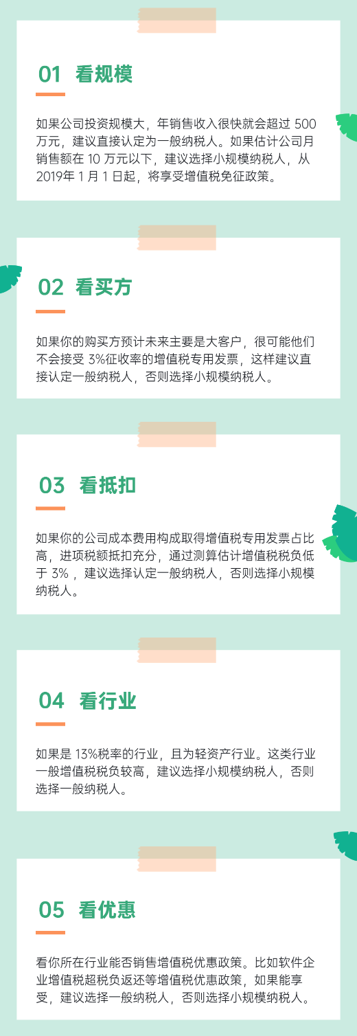 注冊公司是選擇一般納稅人還是小規(guī)模納稅人？