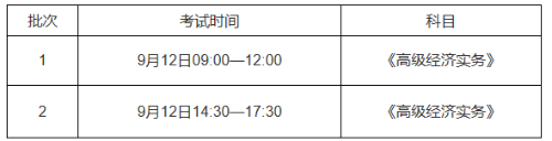 安徽省高級經(jīng)濟(jì)師考試時間安排