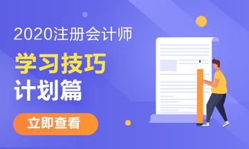 注冊會計師有哪些特別的學習技巧——計劃篇 