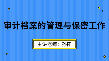 審計檔案的管理與保密工作