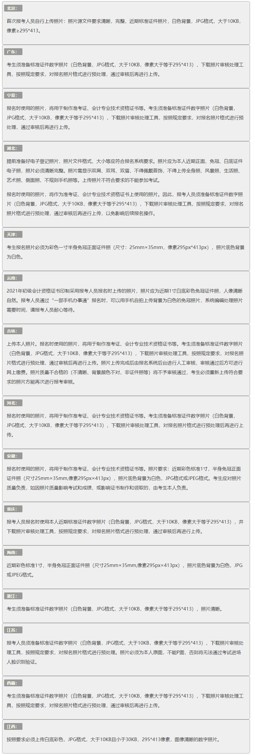 注意！2021年各地初級會計考試報名照片上傳有要求！_初級會計職稱_正保會計網(wǎng)校