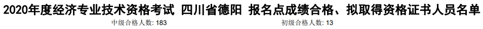 德陽2020年初中級(jí)經(jīng)濟(jì)師考試合格人數(shù)