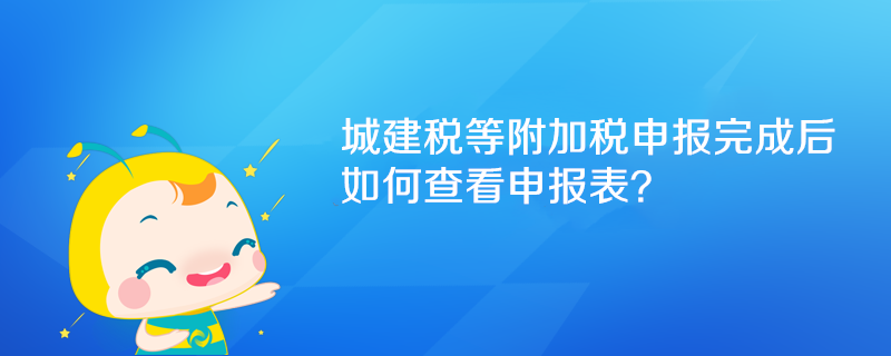 附加稅申報完成后如何查看申報表？