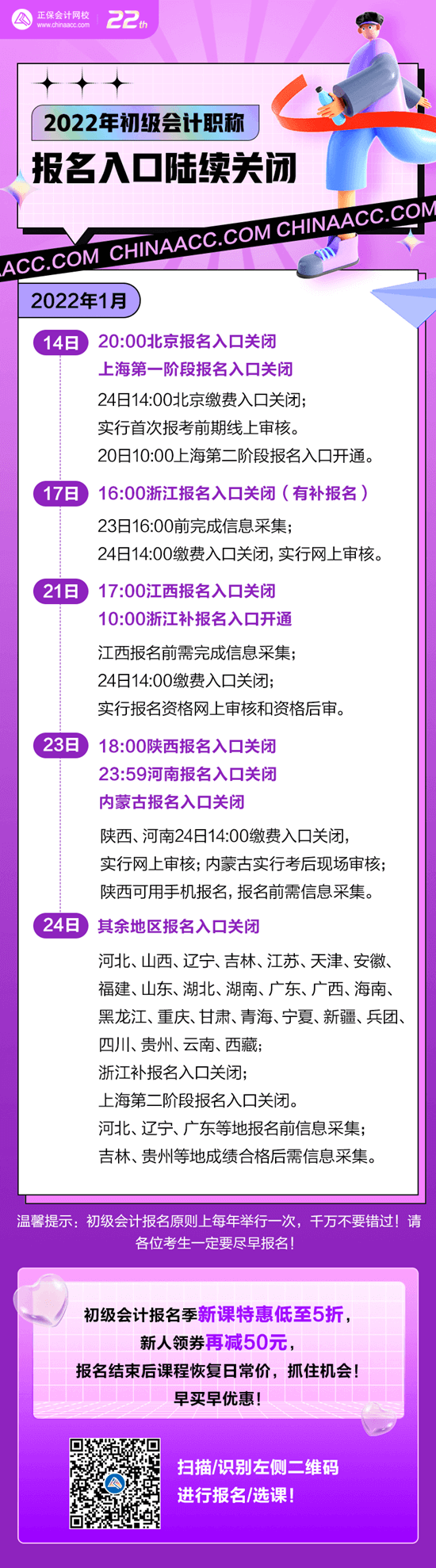 號(hào)外！2022年初級(jí)會(huì)計(jì)報(bào)名入口陸續(xù)關(guān)閉！抓緊去報(bào)名>>