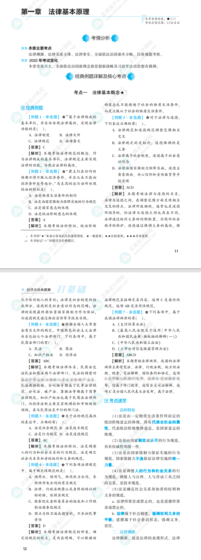 2022注會經(jīng)濟(jì)法經(jīng)典題解免費(fèi)試讀