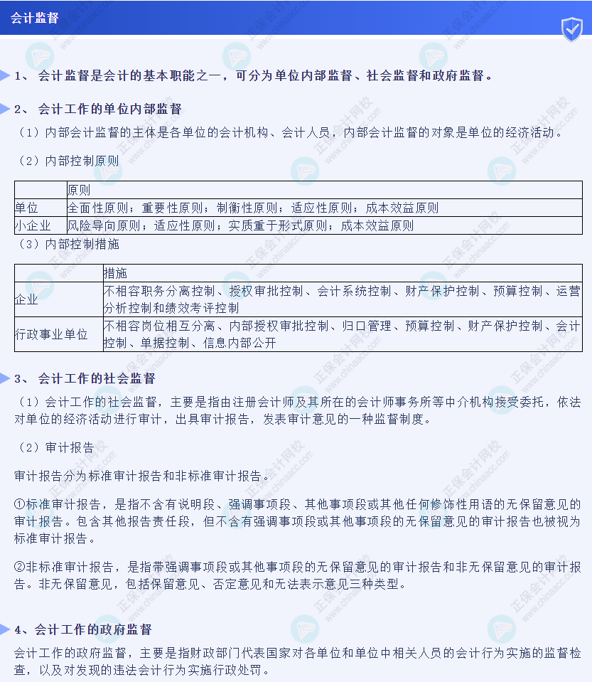 《經(jīng)濟法基礎(chǔ)》30天重要知識點打卡！第4天：會計監(jiān)督