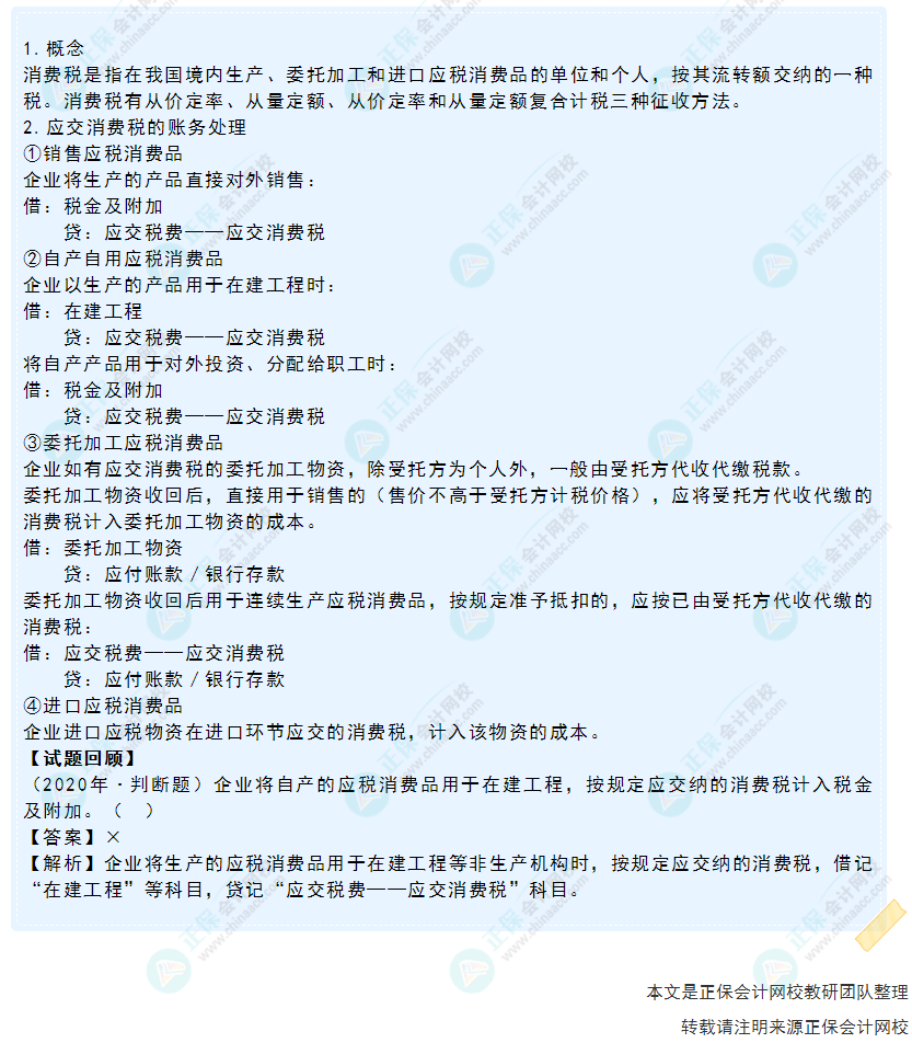 2022年《初級(jí)會(huì)計(jì)實(shí)務(wù)》高頻考點(diǎn)：應(yīng)交消費(fèi)稅