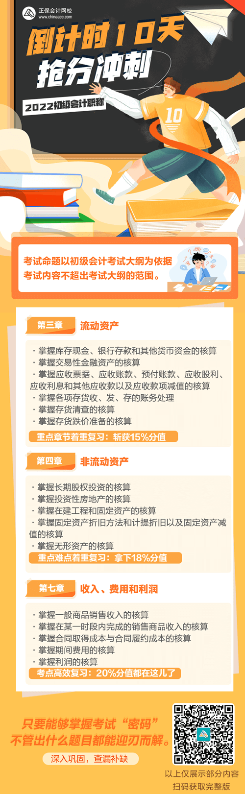 2022年初級會(huì)計(jì)倒計(jì)時(shí)10天！今日學(xué)習(xí)回顧重點(diǎn)：考綱掌握點(diǎn)