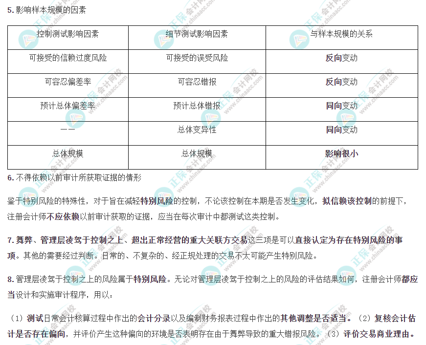 【考前必背】注會《審計》考前速記