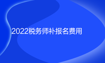 2022稅務(wù)師補報名費用