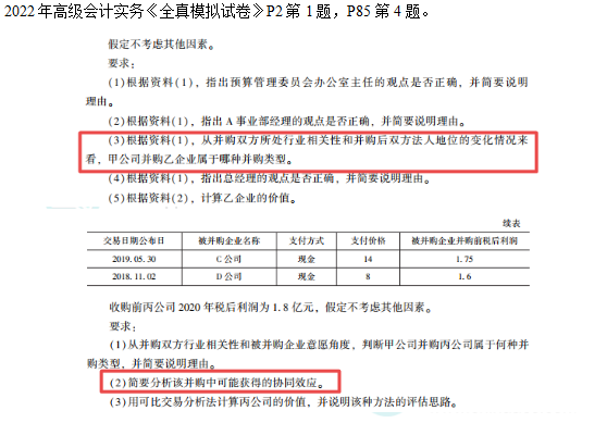 2022高會考試試題案例六難易度分析&書課涉及考點匯總報告