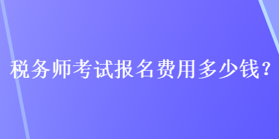 稅務(wù)師考試報名費用多少錢？