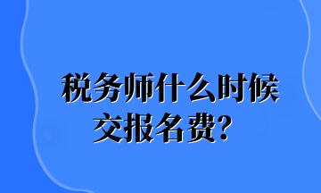 稅務(wù)師什么時(shí)候 交報(bào)名費(fèi)？