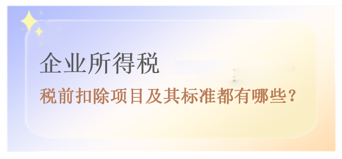 企業(yè)所得稅稅前扣除項目及其標準都有哪些？