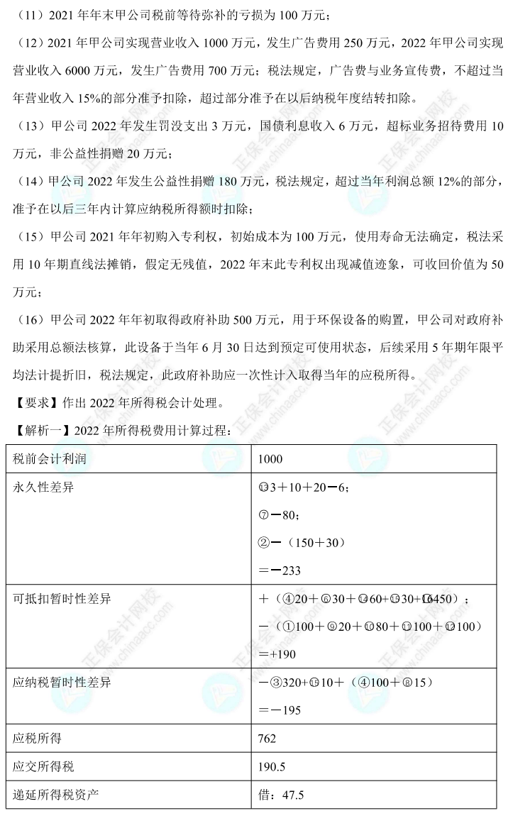 【答案下載】高志謙中級會計(jì)實(shí)務(wù)母題——所得稅