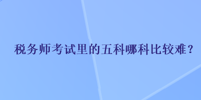 稅務(wù)師考試?yán)锏奈蹇颇目票容^難？