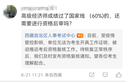 西藏高級經濟師資格后審