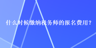 什么時(shí)候繳納稅務(wù)師的報(bào)名費(fèi)用？