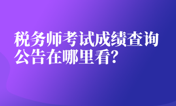 稅務(wù)師考試成績(jī)查詢 公告在哪里看？