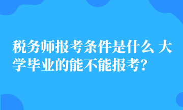 稅務(wù)師報考條件是什么 大學(xué)畢業(yè)的能不能報考？