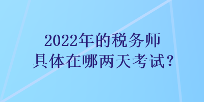 2022年的稅務(wù)師具體在哪兩天考試？