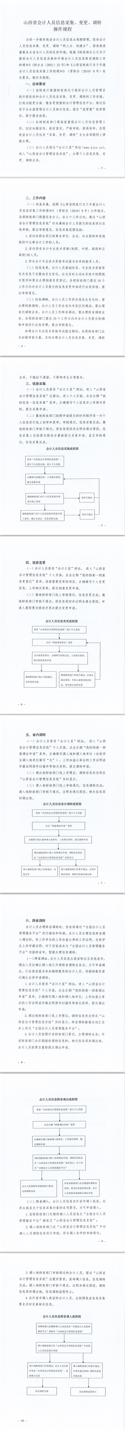 山西省會計人員信息采集、變更、調(diào)轉(zhuǎn)操作規(guī)程的通知